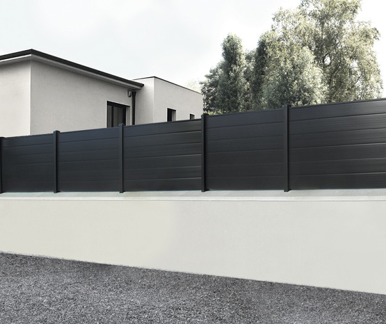 Demi-panneau de clôture gris P-MEX - H. 90 cm x L. 1,80 m - Brico Dépôt