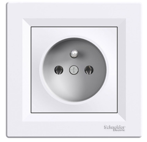 Prise avec terre "Asfora" blanc - Schneider Electric - Brico Dépôt