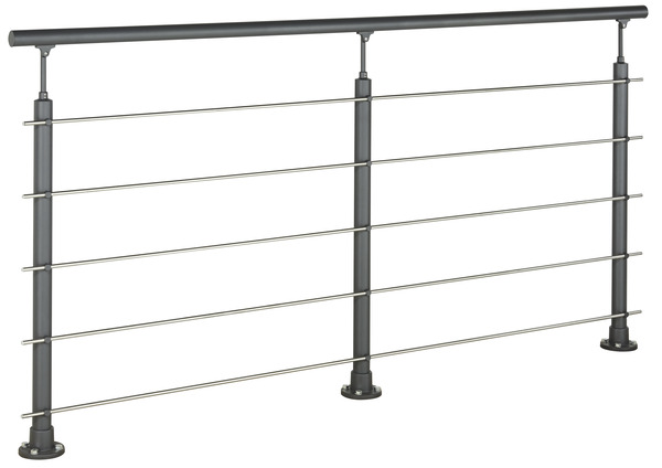 Kit balustrade aluminium gris anthracite 2 m - Brico Dépôt