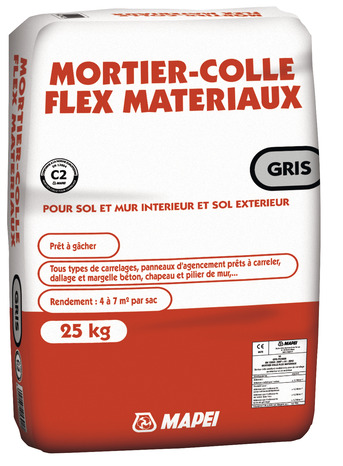 Mortier colle - Gris - sac de 25 kg - Mapei - Brico Dépôt