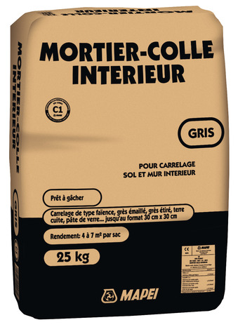 Mortier colle gris pour carrelage - 25 kg - Mapei - Brico Dépôt