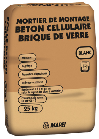 Colle béton cellulaire et pavé de verre intérieur et extérieur, sac de 25 kg - Mapei - Brico Dépôt