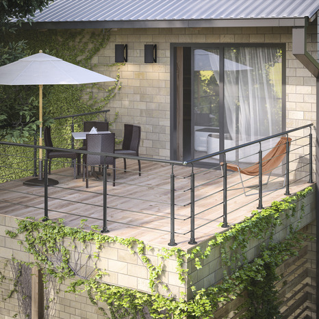 Kit balustrade aluminium gris anthracite 2 m - Brico Dépôt