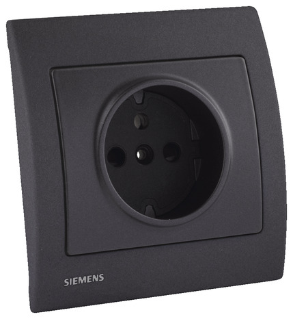 Plaque simple "Delta Iris" anthracite - Siemens - Brico Dépôt