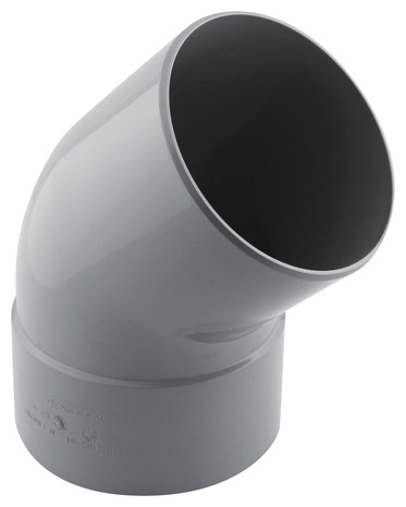 Coude PVC pour l'évacuation gravitaire des eaux usées et pluviales - 45 ° M/F Ø 125 mm - Fitt - Brico Dépôt