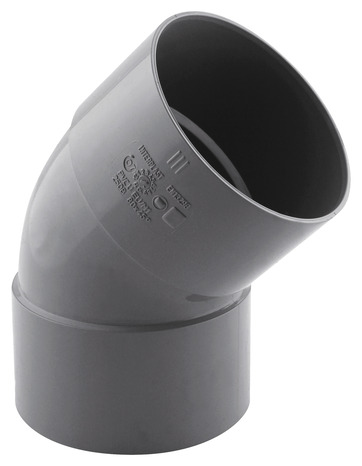 Coude PVC pour l'évacuation gravitaire des eaux usées et pluviales - 45 ° F/F Ø 80 mm - Fitt - Brico Dépôt
