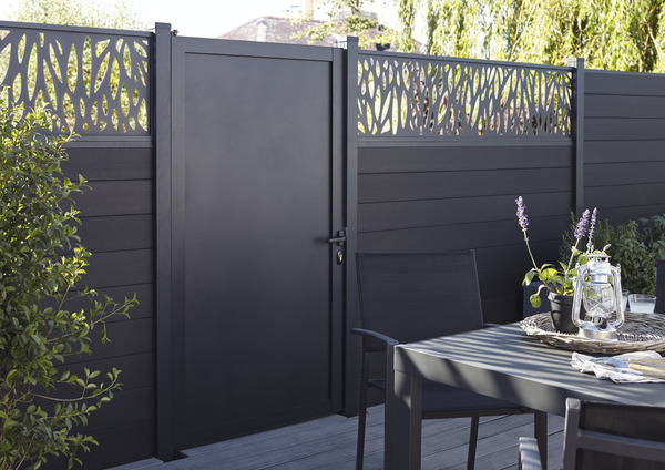 Porte aluminim gris foncé "Neva" - L. 0,90 x H. 1,70 m - Marque BLOOMA - Brico Dépôt