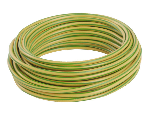 Fil électrique rigide H07VU 2,5 mm² vert/jaune - 5 m - Nexans - Brico Dépôt