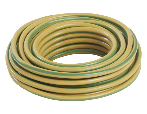 Fil électrique rigide H07VR 6 mm² vert/jaune - 10 m - Nexans - Brico Dépôt