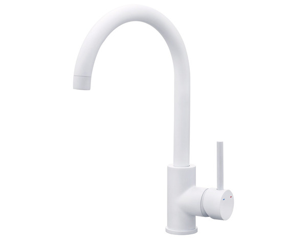 Robinet mitigeur de cuisine "Katiki" blanc - Cooke and Lewis - Brico Dépôt