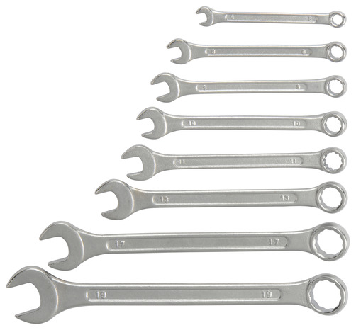 Jeu de 8 clés mixtes tête désaxée plaquée chrome - Brico Dépôt