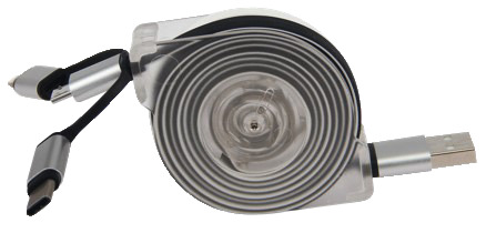 Câble chargeur USB universel 3en1 - 2 m - Brico Dépôt