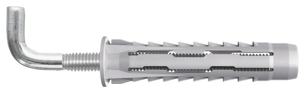 Lot de 4 chevilles nylon univ. 6 x 30 mm avec crochet en L - Diall - Brico Dépôt