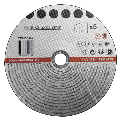 Disque de coupe pierre 230 x 2,5 x 22,2 mm - 5 pièces - Brico Dépôt