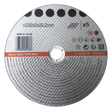 Lot de 5 disques à tronçonner le métal Ø 230 x 2 x 22,2 mm - Brico Dépôt