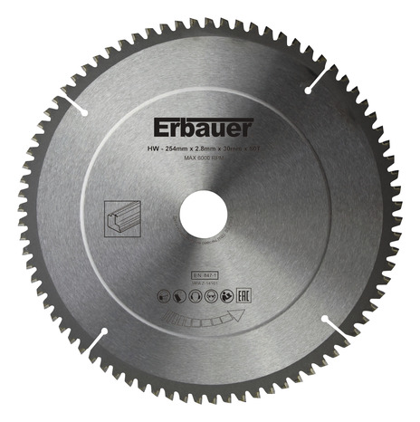 Lame de scie circulaire Ø254 x30/25/20/16 coupe propre - 80 dents - Erbauer - Brico Dépôt