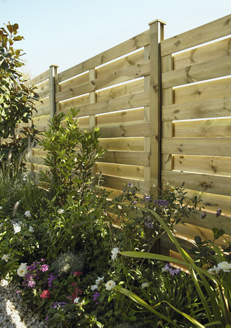 Panneau bois en pin brise-vent autoclave classe 3 "Neva" H. 1,80 m x L. 1,80 m x Ép. 45 mm - Marque BLOOMA - Brico Dépôt