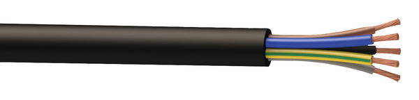Câble électrique H07RN-F 5G1,5mm² noir - Vendu au mètre - Nexans - Brico Dépôt