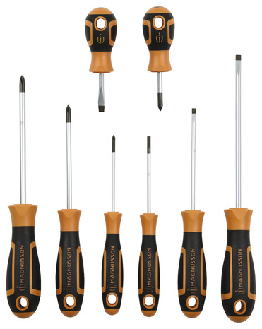 Jeu de 8 tournevis plats et phillips - MAGNUSSON - Brico Dépôt