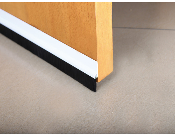 Bas de porte adhésif en PVC blanc avec brosse - L. 1 m x Ép. 25 mm - Diall - Brico Dépôt