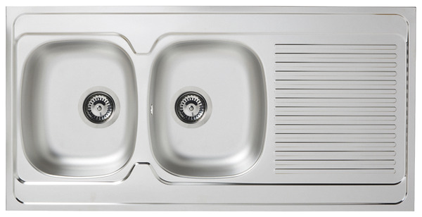 Évier de cuisine inox "MAYR" - 2 cuves - Brico Dépôt