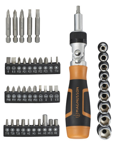 Tournevis à cliquet, 45 embouts et douilles - MAGNUSSON - Brico Dépôt