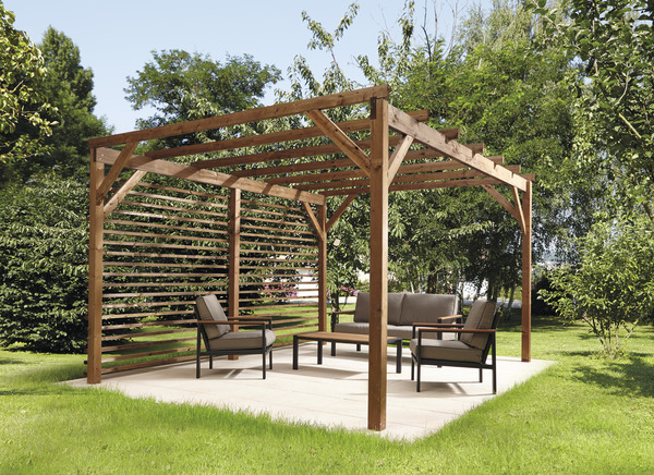 Pergola en bois "Pool House" long. 4 x larg. 3 x haut. 2,20 m - Brico Dépôt