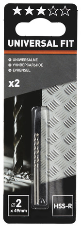 Lot de 2 forets à métaux 2 x 49 mm HSS - DRL21750 - Universal - Brico Dépôt