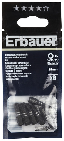 Lot 6 embouts TX de tournevis "Impact" - Erbauer - Brico Dépôt
