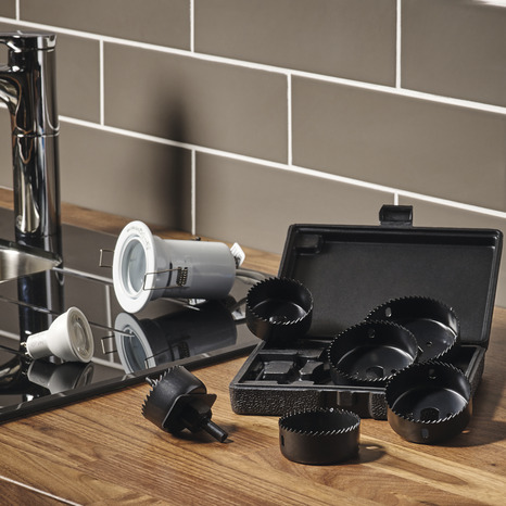 Coffret de 9 scies cloches en acier noir - Brico Dépôt