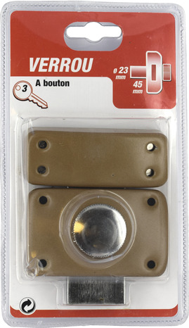 Verrou à bouton et cylindre en acier marron 23 x 45 mm - Brico Dépôt