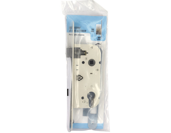 Serrure à encastrer pour porte d'entrée axe 40 mm acier embouti - Brico Dépôt