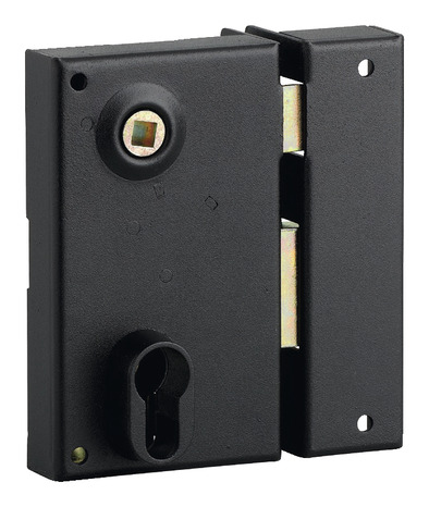 Serrure noire en applique verticale pour porte d'entrée droite - 73x125 mm - Thirard - Brico Dépôt