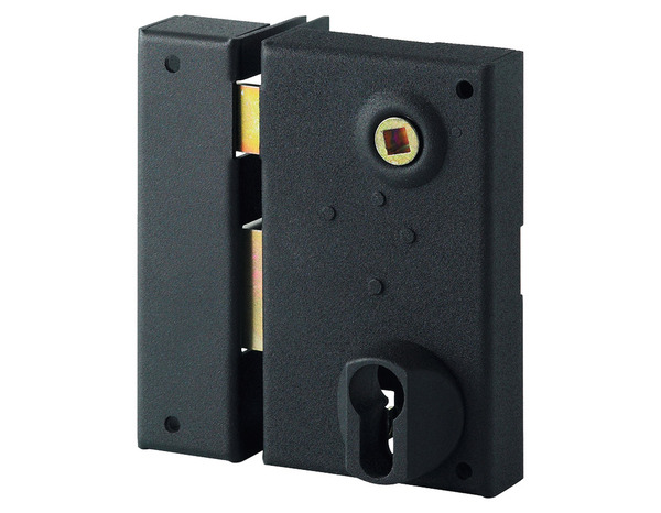 Serrure noire en applique verticale pour porte d'entrée gauche - 73x125 mm - Thirard - Brico Dépôt