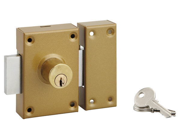 Verrou à double cylindre en acier marron - 23 x 40 mm - Brico Dépôt