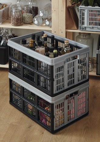 Casier pliable Gris/noir  33 L "Stuva" - Form - Brico Dépôt