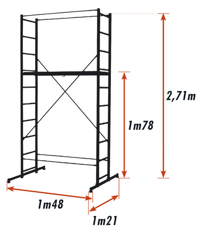 Échafaudage en aluminium 4 m - Europa - Brico Dépôt