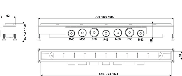 Siphon à débit ultra rapide l. 70 cm - Wirquin - Brico Dépôt