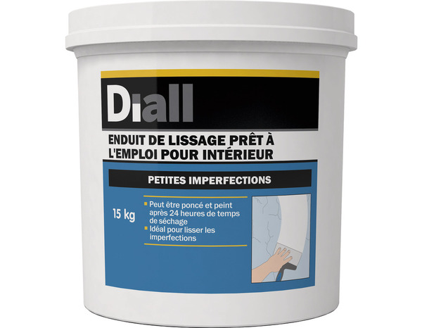 Enduit de lissage en pâte 15 kg - Diall - Brico Dépôt