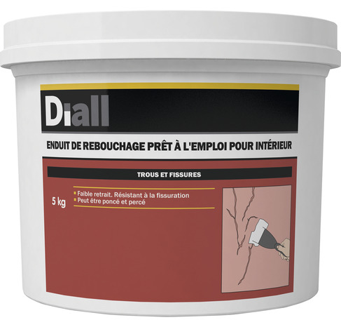 Enduit de rebouchage en pâte 5 kg - Diall - Brico Dépôt