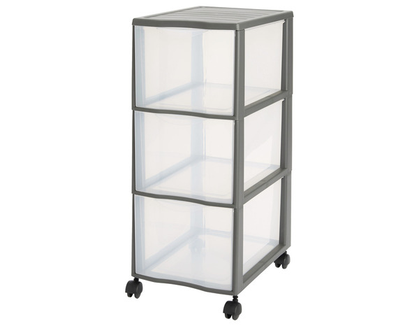 Tour de rangement grise 3 tiroirs à roulettes "Kontor" - Form - Brico Dépôt