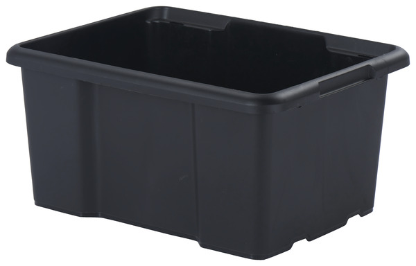Bac de rangement noir 44 L "Fitty" L. 55,5 x P. 39,5 x H. 29,5 cm - Brico Dépôt