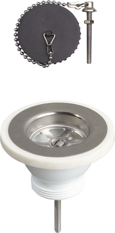 Bonde à bouchon pour évier grès ou synthèse 1 bac - Ø 60 mm - Wirquin - Brico Dépôt