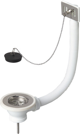 Bonde pour évier 1 bac (grès ou synthèse) et trop-plein - Wirquin - Brico Dépôt