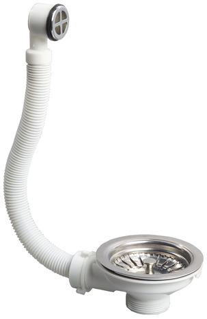 Bonde pour évier 1 bac et trop-plein Ø 90 mm (synthèse, inox ou grès) - Wirquin - Brico Dépôt