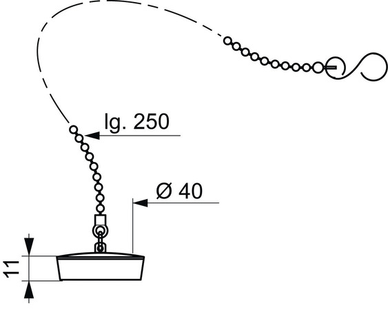 Bouchon pour évier grès Ø 40 mm et enjoliveur noir chaînette 250 mm  - Wirquin - Brico Dépôt