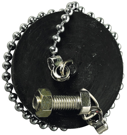 Bouchon pour évier grès Ø 47 mm et enjoliveur noir chainette 250 mm  - Wirquin - Brico Dépôt