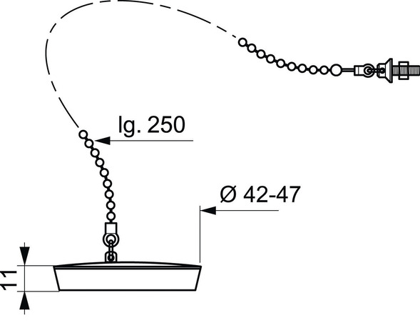 Bouchon pour évier grès Ø 47 mm et enjoliveur noir chainette 250 mm  - Wirquin - Brico Dépôt