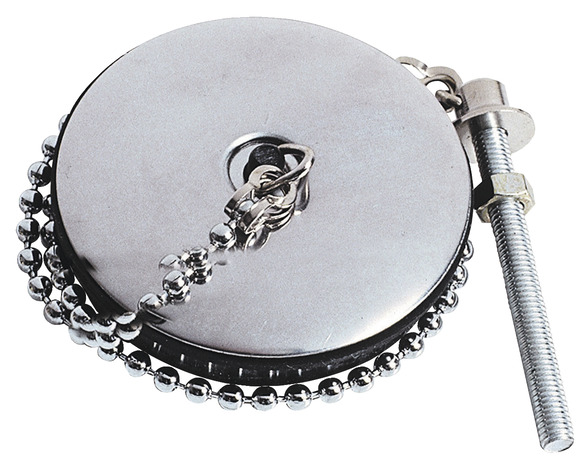 Bouchon pour évier grès Ø 52 mm et enjoliveur inox chainette 300 mm  - Wirquin - Brico Dépôt