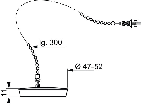 Bouchon pour évier grès Ø 52 mm et enjoliveur inox chainette 300 mm  - Wirquin - Brico Dépôt